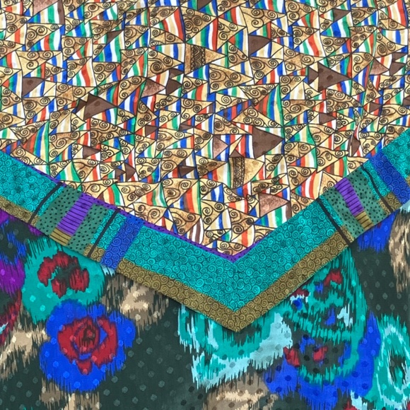 Vintage multicolor multi patterned midi dress - Picture 6 of 11